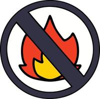 dessin animé mignon pas de signe de feu vecteur