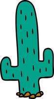 dessin animé doodle d'un cactus vecteur