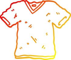t-shirt de dessin animé de dessin de ligne de gradient chaud vecteur