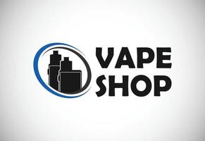 vape, modèle de conception de logo e-cigarette. vape shop vaporisateur électronique logo illustration vectorielle. vecteur