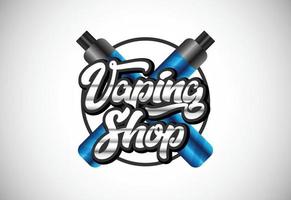vape, modèle de conception de logo e-cigarette. vape shop vaporisateur électronique logo illustration vectorielle.