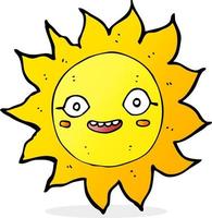 dessin animé soleil heureux vecteur