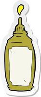 autocollant d'une bouteille de moutarde de dessin animé vecteur