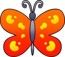 papillon de dessin animé ombré dégradé excentrique vecteur