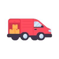 les camions livrent les marchandises au destinataire. concept de commande en ligne vecteur