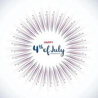 joyeux 4 juillet fête de l'indépendance sur fond de feu d'artifice vecteur