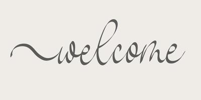 bienvenue - inscription calligraphique avec des lignes douces. vecteur