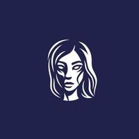 visage de femme, création de logo de beauté vecteur
