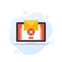 supprimer le message électronique, icône de vecteur de courrier électronique