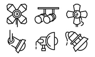 jeu d'icônes de projecteur, style de contour vecteur