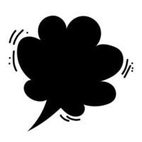 symbole de bulle vide monochrome nuage noir isolé sur fond blanc. idéal pour la décoration de présentation de bandes dessinées de dessins animés. vecteur