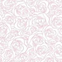 modèle sans couture avec roses abstraites de ligne rose, arrière-plan esthétique de fleurs simples dessinées à la main, modèle d'appel d'offres pour la conception de mariage de couverture papier peint floral emballage illustration vectorielle vecteur