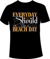 conception de t-shirt de plage vecteur