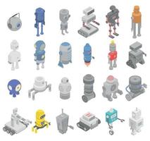 ensemble d'icônes de transformateur de robot, style isométrique vecteur