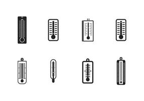 jeu d'icônes de thermomètre, style simple vecteur