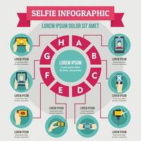 concept d'infographie selfie, style plat vecteur