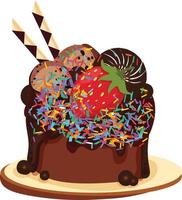 doux gâteau d'anniversaire clipart vecteur