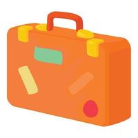 icône de valise marron, style cartoon vecteur