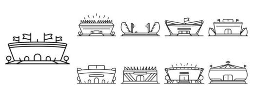 jeu d'icônes d'arène, style de contour vecteur