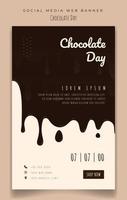 modèle de bannière de portrait pour la conception publicitaire de la journée du chocolat