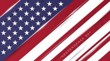 drapeau américain avec en arrière-plan géométrique pour la conception de la fête de l'indépendance américaine vecteur