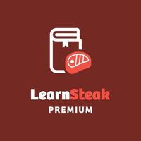 apprendre le logo du steak vecteur