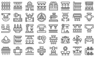 les icônes du système d'irrigation définissent le vecteur de contour. agriculture agriculture
