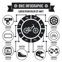 concept d'infographie de vélo, style simple vecteur