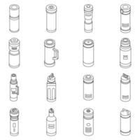 icônes de bouteille d'eau isolées sous vide définies vector outine