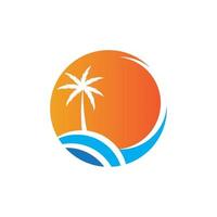 palmier été illustration logo modèle vecteur conception