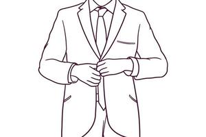 homme d'affaires dessiné à la main s'habiller illustration vecteur