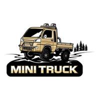 vecteur d'icône de logo de conception de camion mini