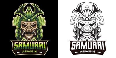 création de mascotte de logo esport samouraï assassin vecteur