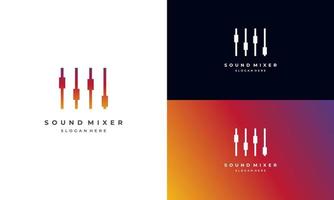 modèle d'icône de logo de mixeur sonore coloré moderne vecteur