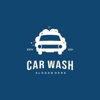 conception de logo de lavage de voiture rétro hipster vintage. création de logo de nettoyage automobile sur fond isolé