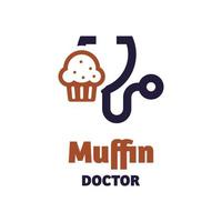 logo de médecin muffin vecteur