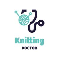 logo de docteur en tricot vecteur