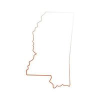 carte du Mississippi sur fond blanc vecteur