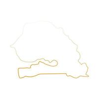 Carte du Sénégal sur fond blanc vecteur