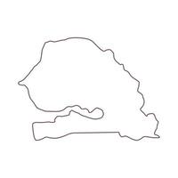 Carte du Sénégal sur fond blanc vecteur