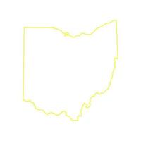 Carte de l'Ohio sur fond blanc vecteur