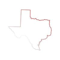 Carte du Texas sur fond blanc vecteur