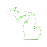 Carte du Michigan sur fond blanc vecteur