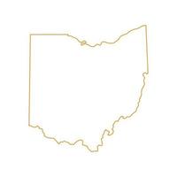 Carte de l'Ohio sur fond blanc vecteur