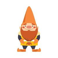 personnage de gnome mignon sourire illustration vectorielle plane vecteur
