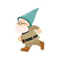 personnage de gnome mignon sourire illustration vectorielle plane vecteur