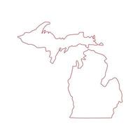 Carte du Michigan sur fond blanc vecteur