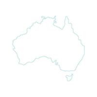 Carte de l'Australie sur fond blanc vecteur