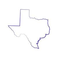 Carte du Texas sur fond blanc vecteur