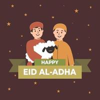 affiche de célébration joyeux eid al-adha vecteur